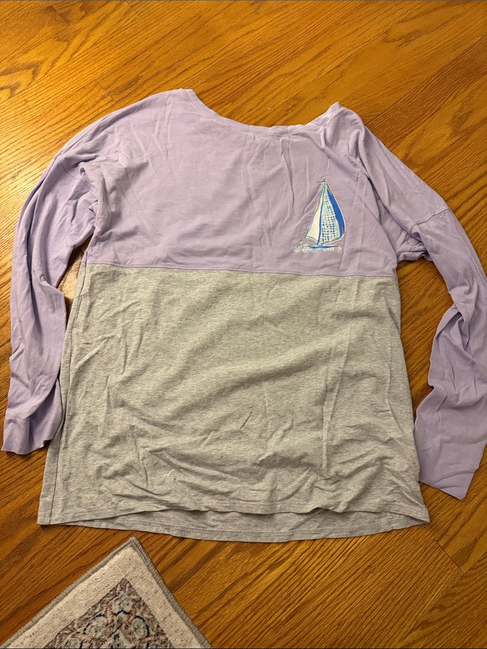 Lilly Pulitzer Lavender Crewneck Top with Pink Label